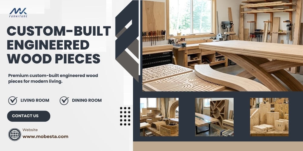 custom-built engineered wood pieces