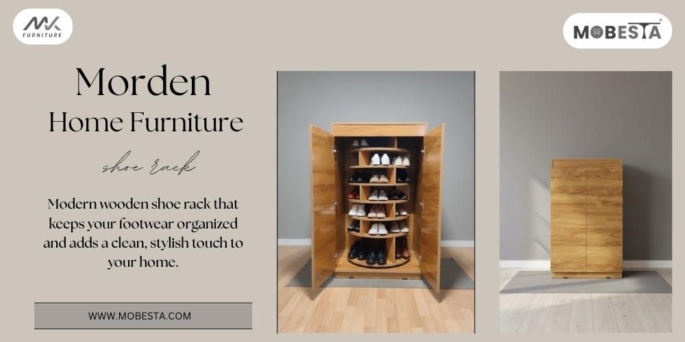 modern wooden shoe rack