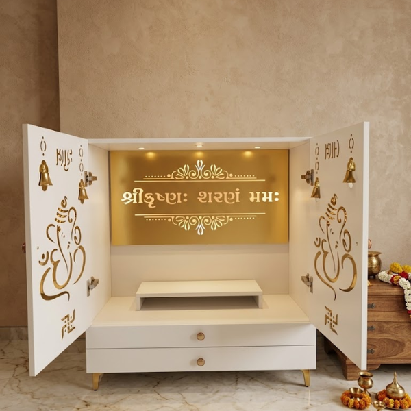 Compact Dual-Door Ganesha Home Temple